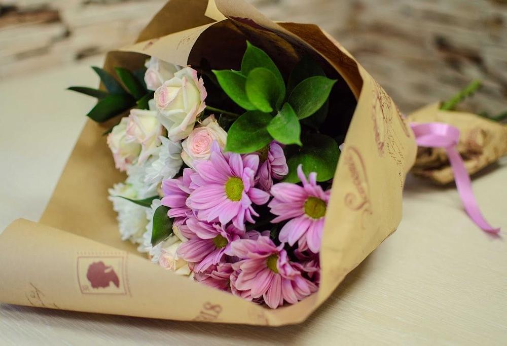 Букет цветов из: Розы и Хризантемы в Обухово