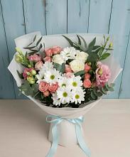 Букет цветов из:  Розы, Лизиантусы и Хризантемы #REPLACE_PRED# Обухово