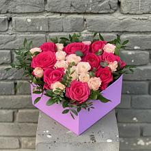 Цветочная композиция из Розы в коробке в Обухово