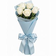 Букет 5 Белых роз Проуд в Обухово
