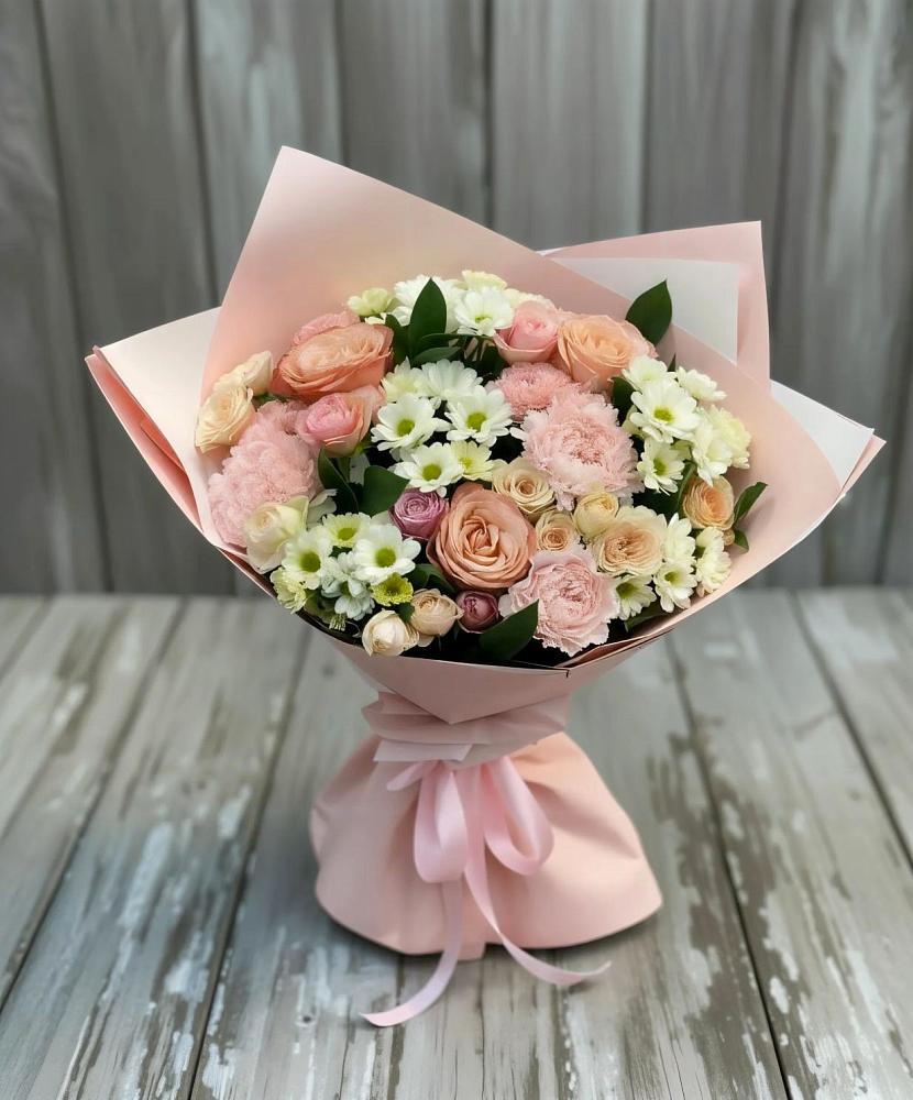 Букет цветов из: Гвоздики, Розы и Хризантемы в Обухово