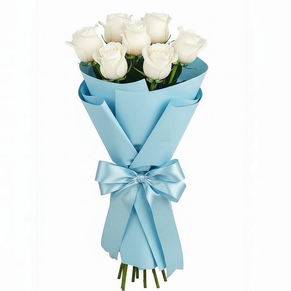 Букет 7 белых роз Проуд в Обухово