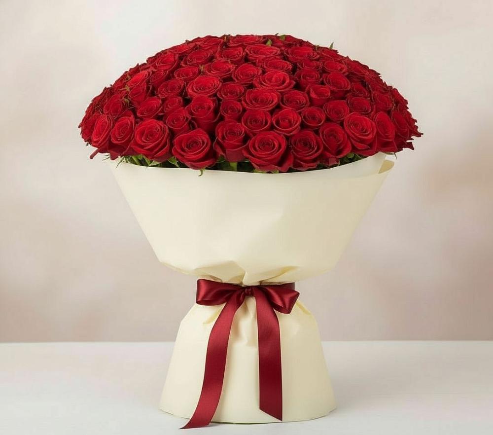 Букет 101 Красная роза Милано в Обухово
