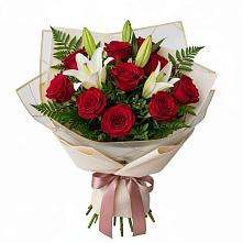 Букет цветов из:  Лилии и Розы #REPLACE_PRED# Обухово