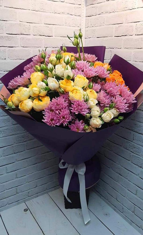 Букет цветов из: Хризантемы и Розы в Обухово