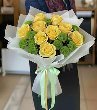 Букет цветов из:  Хризантемы и Розы в Обухово