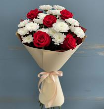 Букет цветов из:  Розы и Хризантемы в Обухово