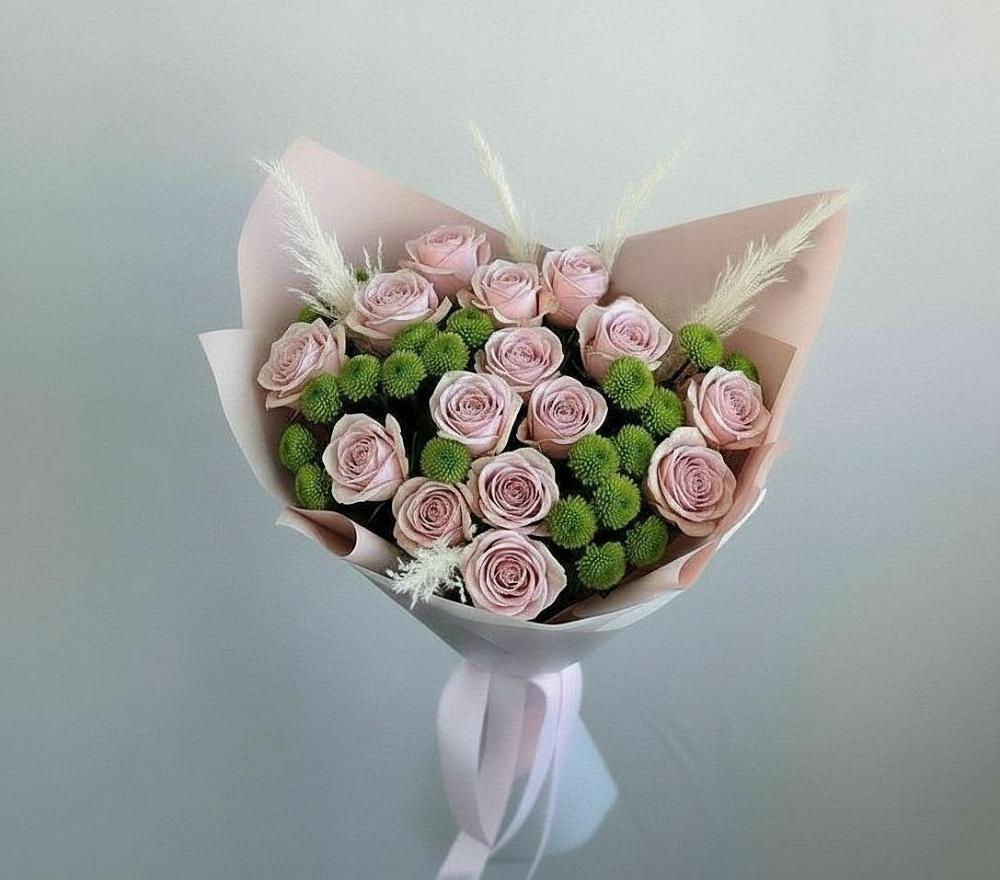 Букет цветов из: Розы и Хризантемы в Обухово