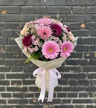 Букет цветов из:  Герберы и Хризантемы в Обухово