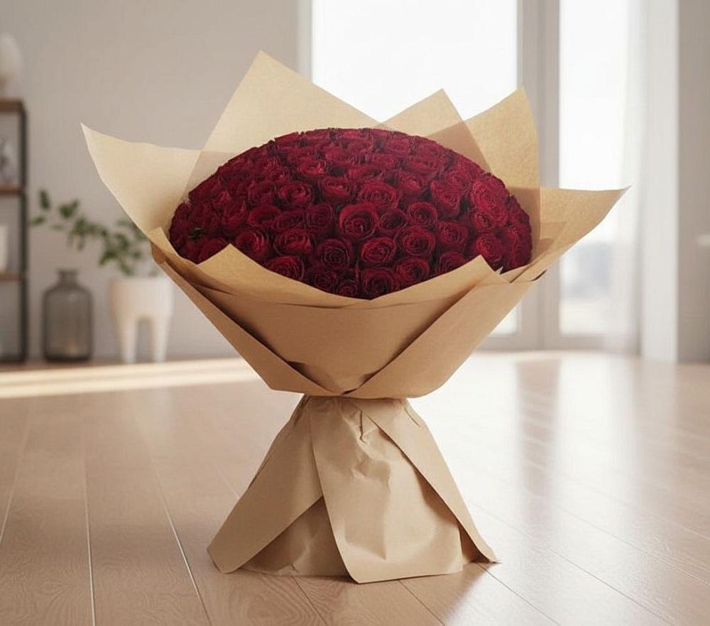 Букет 101 Красная роза в Обухово