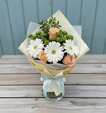 Букет цветов из:  Герберы, Розы и Хризантемы в Обухово