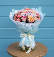 Букет цветов из:  Хризантемы и Розы в Обухово