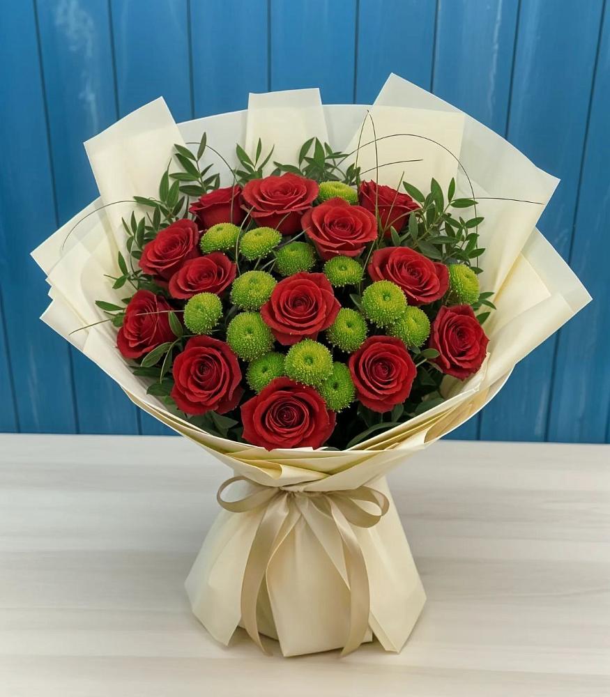 Букет цветов из: Розы и Хризантемы в Обухово