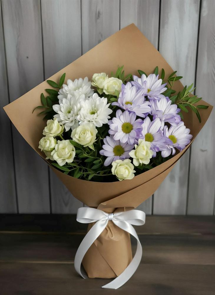 Букет цветов из: Хризантемы и Розы в Обухово